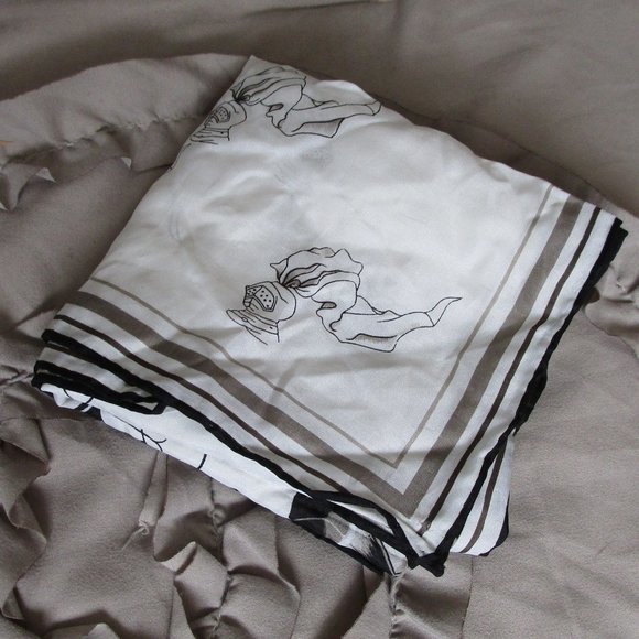 RARE designer hand rolled silk blend scarf
